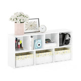 Furinno LUDER Book Shelf, 7-Cube Bookshelf, Bookcase with Open Shelves