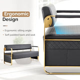 57.5’’ Office Guest Chair upholstered Bench Seating, Reception Furniture for Beauty Salon Barbershop Airport Bank