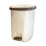 Garbage Can Hand Press Trash Bin for Kitchen Bedroom Office(Brown,Large)