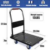 Push Cart Dolly, Moving Platform Hand Truck with 360 Degree Swivel Silent Wheel