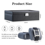 Hit design Watch Box for Men,Watch case Organizer 10 Slot Leather Storage holder, Mens Watch Jewelry Case with Display Lid Durable Cufflink and Collection Box,Birthday gifts for Men Women