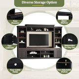 MLZTINGR Entertainment Center with Bookshelves Wall Unit Entertainment Center, Farmhouse 4-Piece
