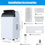 CABIHOME 2Pcs 14000 BTU Portable Air Conditioner, Indoor AC Unit with Remote Control & Dehumidifier, Cools Up to 750 Sq. Ft., 3-in-1 Portable AC Unit with 24-Hour Timer, 2 Speed & Low Noise (2Pcs)