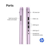 HP 14" Business Laptop Computer with 1-Year Office 365, Intel Quad-Core N150 Processor, 4GB RAM 640GB Storage (128GB UFS+512GB SD Card), Windows 11 Home, PLUSERA Earphones, Honey Lavender