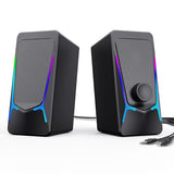 Gaming PC Speakers with Enhanced Bass and Volume Control, Stereo 2.0 USB Powered 3.5mm Aux Multimedia Speakers for Laptop
