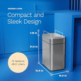 hOmeLabs - 13 Gallon Kitchen Trash Can - Retractable Automatic Sensor Butterfly Lid, Space-Saving Design, Easy to Clean