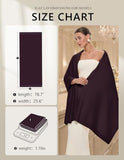 PULI Women's Burgundy Pashmina Shawl Wraps for Evening Dress Large Scarf Blanket Long Wedding Bridal Winter Warm Shoulder Wrap