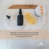 A Bar Above Cocktail Atomizer Spray Bottles and Dropper Set, Small Spray Bottle Set for Your Bar, Versatile Atomizer Glass Bottles, Small Bitters Bottle, Mini Bottles, Black, 2 Ounces