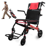 Wheelchairs for Adults Transport Chair Lightweight Foldable with Telescopic Handle, 17-Inch Seat Width Portable Folding Travel Wheel Chairs for Seniors (June Updated Version)
