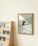 Framed Reading Cat Wall Art Funny Black Cat in Bed Reading Picture Wall Decor Minimalist Animal Book Lover Aesthetics Poster Print for Living Room Bedroom Office Home Decoration 12x16 in