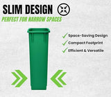 Alpine 23 Gallon Slim Trash Can - Open Top 3 Pack Slender Green Recycle Bin