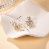 YOIHUR Rose Gold Plated Stud Earrings for Women, Dainty Cubic Zirconia Earring, Hypoallergenic Jewelry, Modern Boho Sunburst & Nature Inspired Earrings, Gift for Mom Wife Girlfriend-Aura Bloom Stud