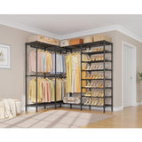 VIPEK S4 Heavy Duty Clothes Rack with Shoe Shelves Freestanding Clothing Rack with 6-Tier Shoe Rack, 4 Hanging Rod, Adjustable Shelf, Black