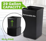 Commercial Indoor Recycle Bin - 29 Gallon Modern Looking Black Recycle Bin, Office Recycling Bins