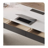 zhongxlla Standing Desk, Minimalist Solid Wood Desk - Light Luxury PC Table for Home Office