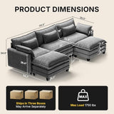 Amada 110.6" Modular Sectional Sofa, U Shaped Cloud Sectional Couch