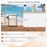 26" Bar Stools Set of 4, Counter Height, Linen Fabric, White