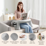 Lap Desk for Laptop, Memory Foam Arm Rest Support Gaming Pillow with Cup/Phone Pocket, Laptop Lap Desk for Working