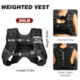 Weighted Vest for Men Women, No-Bounce 6LB 8LB 12LB 16LB 20LB 25LB 30LB Weights Vest with Adjustable Buckles & Reflective Stripes | Weight Vest for Walking Running Hiking Workout
