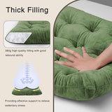 OVOV 4 Pack Chair Cushions for Dining Chairs Soft Seat Cushions for Kitchen Desk Chairs Square Chair Pads with Ties (15.5"x15.5" Green)