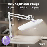 Lumens 24W LED Desk Lamp – Shadow-Free Task Lighting | 4-Level Dimming | Home Office & Crafts Use