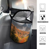 YHNNH Car Trash Can Autumn Foliage Mountains Car Trash Bag with Cover