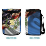 Combined Guatemala And USA Flag Car Trash Can,Car Accessory Interior Garbage Can,Automobile Universal Bin Organizer
