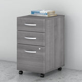 Bush Business Furniture Echo 3 Drawer Mobile File Cabinet in Gray Sand
