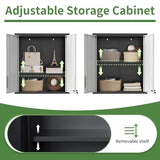 OPTYMIRA Garage Wall Cabinet Metal Storage Cabinet with Lock Wall Mounted Heavy Duty Steel Tool Cabinet with 2 Doors, Assembly Required