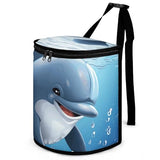YHNNH Car Trash Can Baby Dolphin Car Trash Bag with Cover and Waterproof Bin for Cars