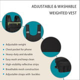 Adjustable Weighted Vest 2-18 LB, Soft and Washable to Keep Clean after Workout, Large Size Weighted Vest for Men and Women with Shoulder Pad, Chest Pocket for Phone and Keys