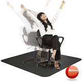 Office Desk Chair Mat - for Low Pile Carpet (with Grippers) Black
