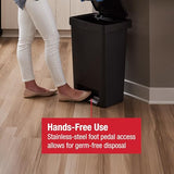 Premier Series II Step-On Trash Can for Home and Kitchen, with Lid Lock and Slow Close