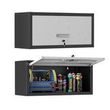 OPTYMIRA Metal Wall Cabinet with Up-flip Door,Heavy Duty Garage Wall Mounted Storage Cabinets,Tool Cabinets for Garage,Kitchen,Warehouse, etc.