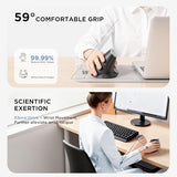 Uineer Ergonomic Vertical Wireless Mouse, 2.4G with USB Receiver, 2400 DPI Optical Sensor, 4 Adjustable DPI Levels, Rechargeable with Battery Indicator, Wide Compatibility with Windows & Mac OS-Black