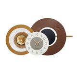 Anmotpe 27x16 Inch Large Decorative Wall Clock - Wood & Metal Mid Century Modern Clock Non-Ticking Silent Battery Operated for Living Room, Bedroom, Kitchen, Office, Home