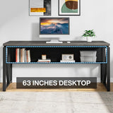 L Shaped Desk with Drawer Cabinet, 63" Executive Computer Desk and lateral File Cabinet, 2 Piece Home Office Furniture (Gray, 63 inches)