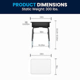 Flash Furniture Metal Student Desk with Open Book Box, Gray, 5-Pack
