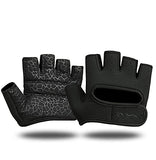 RYMNT Minimal Weight Lifting Gloves,Short Micro Workout Gloves Grip Pads with Full Palm Protection & Extra Grip, BK-XS