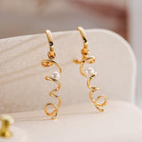 YOIHUR 2MM Pearl Earrings for Women, 14K Gold Plated Pearl Helical Drop Dangle Earring Trendy Hypoallergenic Wedding Hoop Earrings Gold Jewelry Gift