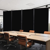 CHOSENM Room Divider, 4 Panel Folding Privacy Screens with Wider Support Feet