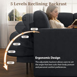 wanan Sectional Sleeper Sofa with Pull Out Couch Bed, 5 Seats Modular L Shaped Cloud Couch with Storage Chaise