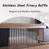 SAINTCY L-Shaped Executive Desk, Industrial Office Desk with Drawer & Cabinet, Large Wood Desktop