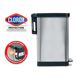 Glad Slim Trash Can with Clorox Odor Protection - Narrow Kitchen Garbage Bin with Soft Close Lid