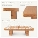 AH AXIOS HMOE 47 in-105 in Extendable Wood Dining Room Table for 4-8 People