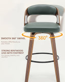 AQG Swivel Bar stools Set of 4 Bar Chairs 26" Counter Height Mid-Century Modern Bentwood Barstool