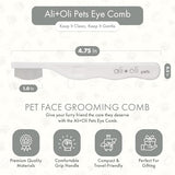 Ali+Oli Pets Eye Comb for Dogs & Cats – Fine Tooth Tear Stain Remover Comb – Pet Face Grooming Comb for Removing Eye Gunk, Debris & Tear Stains