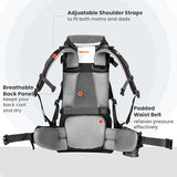 WIPHA Baby Backpack Carrier - Ergonomic Child Carrier Hiking with Sun Canopy, Safe Toddler Hiking Backpack Carrier with Large Storage Space&Insulated Pocket, Adjustable Padded Child Seat, Black
