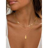 YOIHUR Gold Necklaces for Women, 14K Gold Plated Dainty Stackable Stack Choke Necklaces, Trendy Layering Pendant Necklace Set Jewelry for Women Gifts