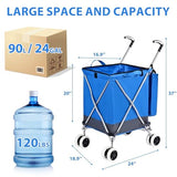 Shopping Carts for Groceries Foldable Rolling Trolley with 360° Double Front Swivel Wheels Waterproof